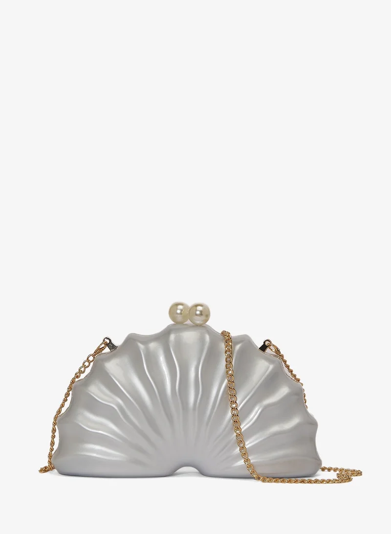 Resin Seashell Detailed Statement Clutch